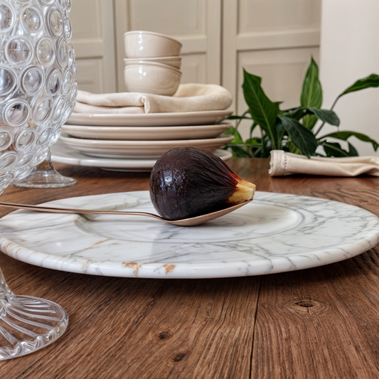 Marbles design ™ -  Set Di 4 Sotto Piatti In Marmo Di Carrara