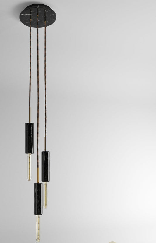 Marbles Design™ -  Lampadario in Marmo Nero Marquina Modello Jedi