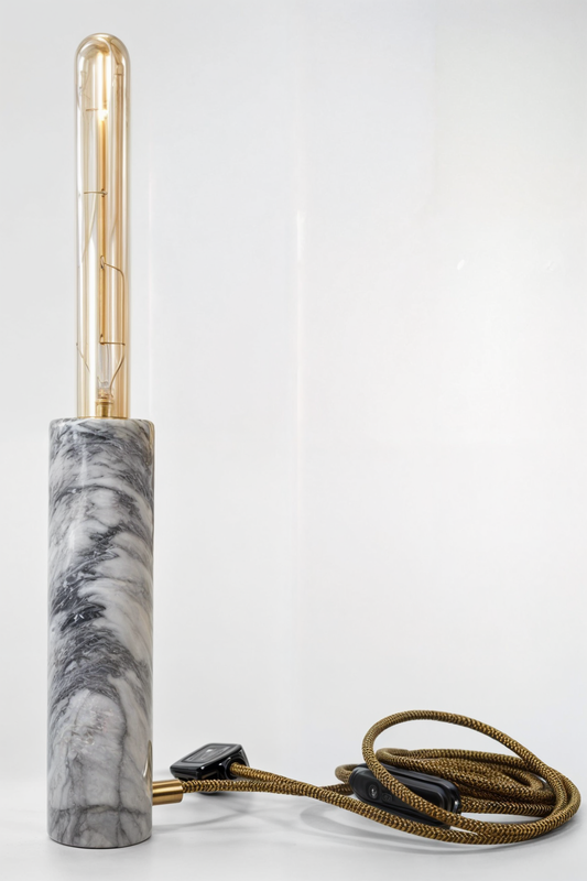 Marbles Design ™ - Jedi Lampada Desk in Marmo Grigio Bardiglio