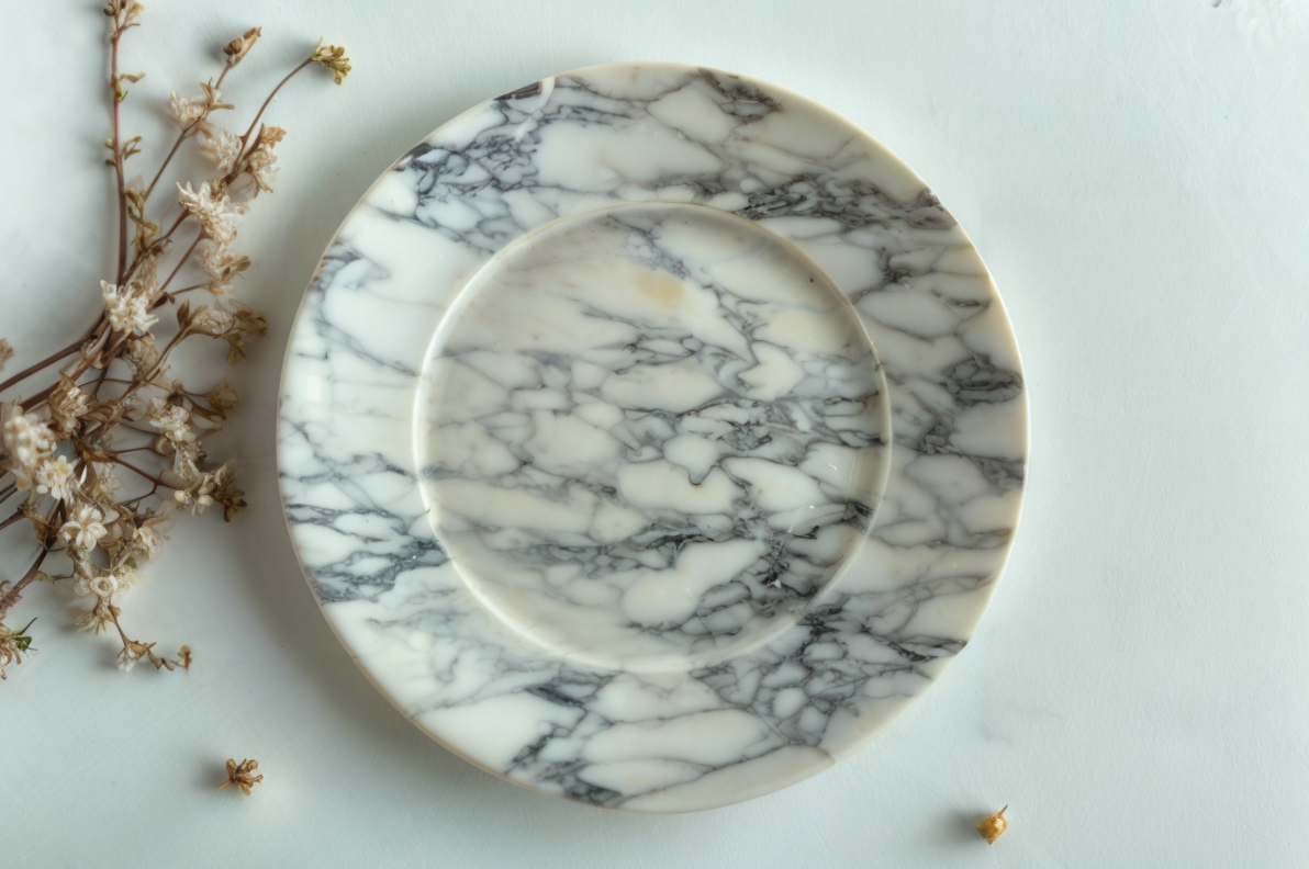 Marbles design ™ -  Set Di 4 Sotto Piatti In Marmo Di Carrara