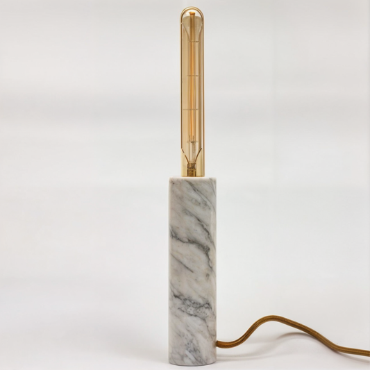Marbles Design ™ - Lampada Desk in Marmo Bianco Carrara