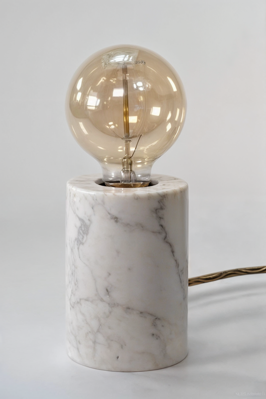 Marbles Design ™ - Lampada Desk in Marmo Bianco di Carrara